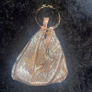 Rose gold / Champagne sparkle Y2K hoop bag